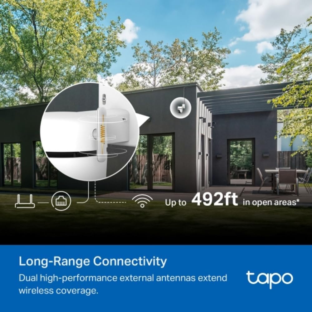 TP-Link Tapo 2K QHD Pan/Tilt Outdoor Wired Security Wi-Fi Camera, 360° Visual Coverage, Starlight Full-Color Night Vision Up to 98ft, Person/Pet/Venicle Detection,Physical Privacy Mode(Tapo C520WS)