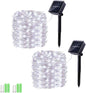 Solar String Lights, 2 Pack Total 110Ft 300 LED Solar Fairy Lights, 8 Modes Waterproof Copper Wire Solar Powered Outdoor Lights for Patio Tree Garden Yard Weeding Party Outdoor Decorations (White)