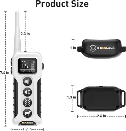 DOGLinsen No Shock Dog Training Collar with Remote 3300ft Range, Vibrating Dog Collar, Vibration Collar for Small Medium Large Dogs, 9 Style Tones and Vibration Collar