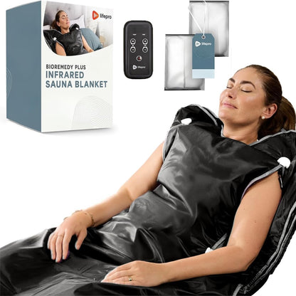 Lifepro BioRemedy Plus Infrared Sauna Blanket –Heated Blanket for Relaxation, Portable Sauna Suit Wrap – Spa-Like Experience at Home with Thermal Wraps –Adjustable Temp (86–158°F) & Time