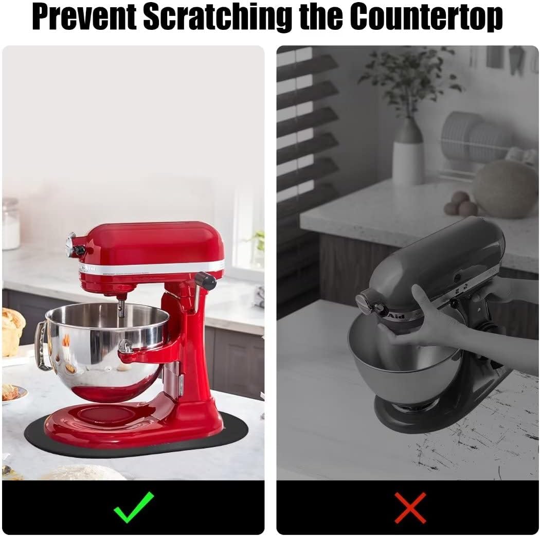 SAYAFAN Stand Mixer Slider Mat, Mixer Mover Sliding Mat for KitchenAid Professional 5/6/7/8 Qt Bowl-Lift Stand Mixer (for Bowl-Lift 5-8Qt, Black)