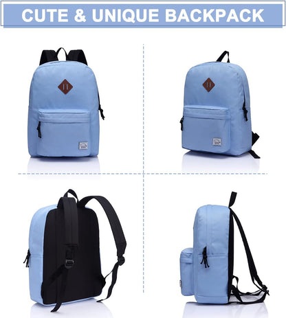 School Backpack for Kids, VASCHY Lightweight Water Resistant Casual Schoolbag Daypack for Men Women Teen Boys Girl Bookbag