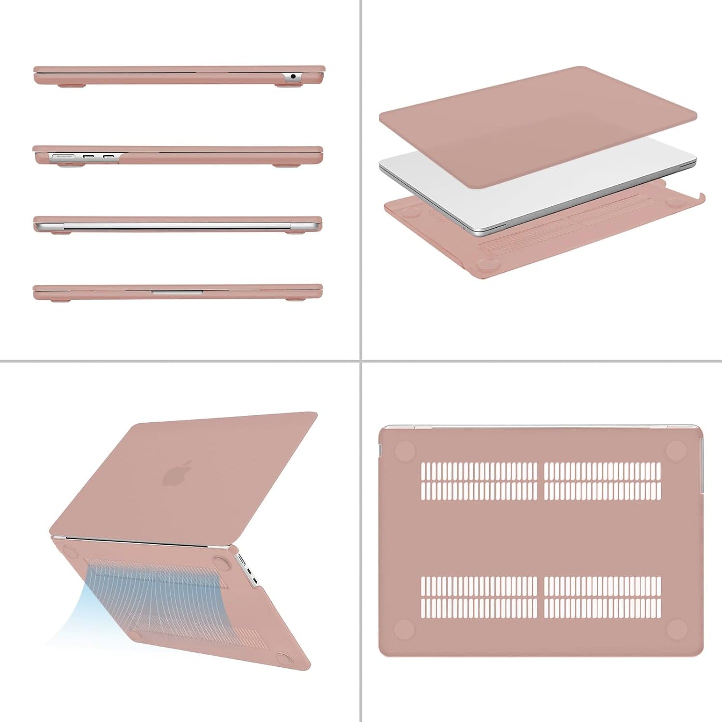 MOSISO Compatible with MacBook Air 13 inch Case 2025 2024 2023 2022 M4 A3240 M3 A3113 M2 A2681, Plastic Hard Shell&Keyboard Cover&Screen Film&Pouch for MacBook Air 13.6 inch Case, Crystal Clear