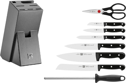 ZWILLING Twin Chef 9Piece Knife Block Set - Corrosion Resistant, Ice-Hardened Ultra Sharp Blades Graphite-Grey, Professional Knife Set, Durable, Dishwasher Safe