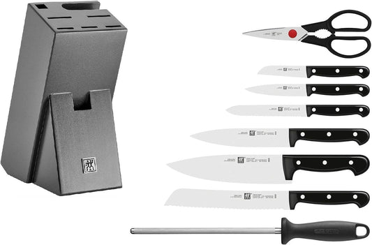ZWILLING Twin Chef 9Piece Knife Block Set - Corrosion Resistant, Ice-Hardened Ultra Sharp Blades Graphite-Grey, Professional Knife Set, Durable, Dishwasher Safe