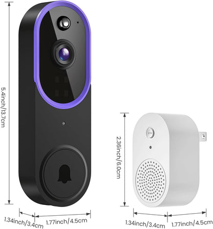 Occuwave 1080P Video Doorbell Camera Wireless with Chime Ringer, Cloud Storage, Live Image, 2-Way Audio, Night Vision, 2.4Ghz WiFi, Indoor Surveillance, Real-Time Alert (Brown+Black)