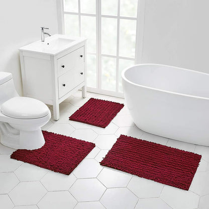 Walensee Bathroom Rug Non Slip Bath Mat (24x17 Inch Blush) Water Absorbent Super Soft Shaggy Chenille Machine Washable Dry Extra Thick Perfect Absorbant Best Small Plush Carpet for Shower Floor