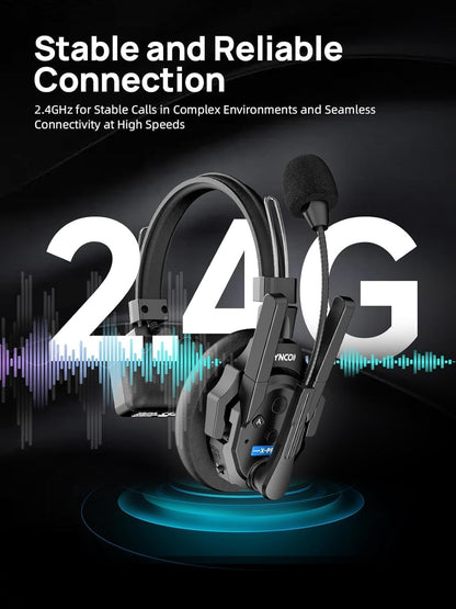 SYNCO XTALK XPRO2 Wireless Intercom Headset System, 2 Person 2.4GHz Wireless Communication Headset Full Duplex 500m/1640ft 24H with Noise Reduction 3.5mm Monitoring for Film Production Teamwork