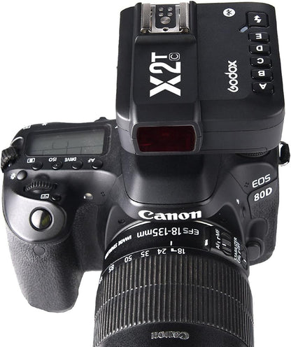 Godox X2T-C TTL Wireless Flash Trigger for Canon, 1/8000s HSS Bluetooth Connection Supports iOS/Android App Controller, TCM Function, 5 Separate Group Buttons, New Hotshoe Locking, New AF Assist Light