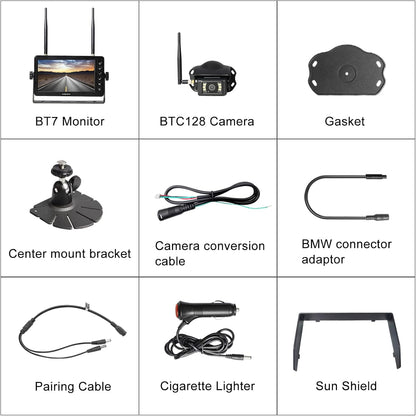 Haloview BT7 RV Backup Camera Wireless FHD 1080P DVR Rearview Full-Color Night Vision Cam and 7" Monitor System Adapter for Furrion Pre-Wired RV,Truck,Trailer,Truck,Camper,Van,Pickup
