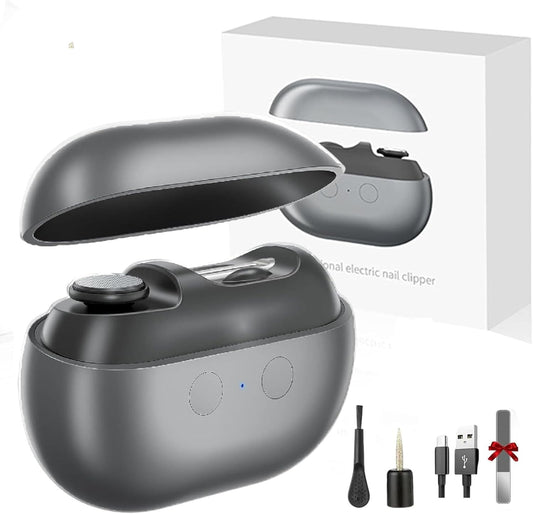 Fanyil/Vueeze/Yosody EasyClip Smart Nail Clipper, New 3-in-1 Multi-Function Easy Clip Electric Nail Clipper, With LED Light & Nails Scraps Storage & Polishing for Adults, Seniors (Black)