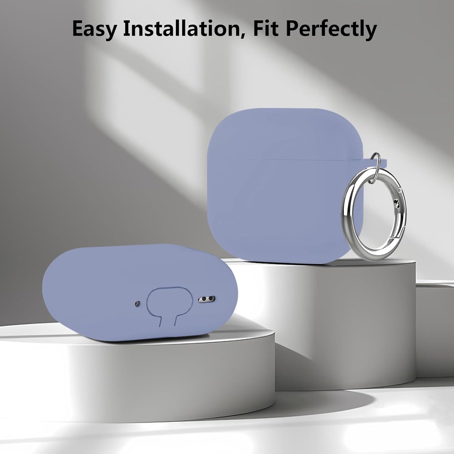Aircawin for Airpods 4 Case Cover,Shockproof Case for Airpods 4th Generation Case Cover 2024,Premium Silicon Case with Keychain and Cleaing Pen for Airpods 4 Gen, Wireless Earphone Accessories-Blue