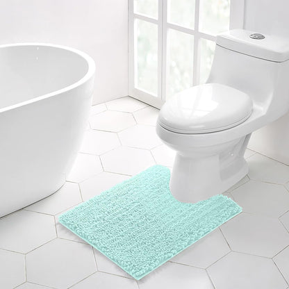 Walensee Bathroom Rug Non Slip Bath Mat (24x17 Inch Blush) Water Absorbent Super Soft Shaggy Chenille Machine Washable Dry Extra Thick Perfect Absorbant Best Small Plush Carpet for Shower Floor