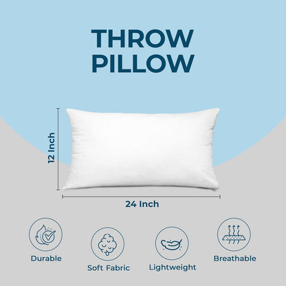 Utopia Bedding Throw Pillows (Set of 4, White), 18 x 18 Inches Pillows for Sofa, Bed and Couch Decorative Stuffer Pillow