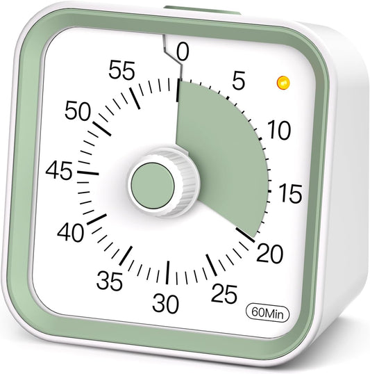 Visual Countdown Timer for Kids | 60 Minute Silent Timer with Pause Function