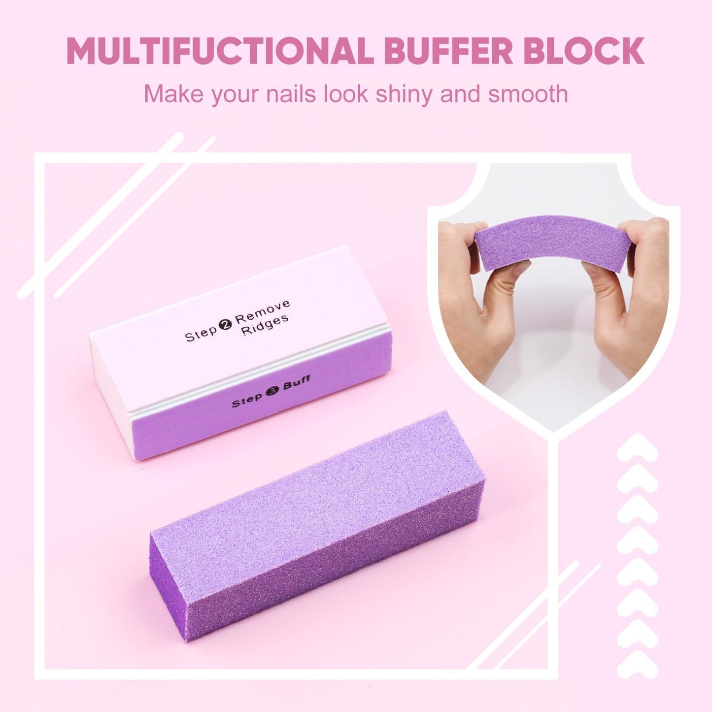 Nail Files and Nail Buffers, Subay 15Pcs Manicure Tools Kit Nail File Kit with 8pcs Nail Files, 3pcs Nail Buffer Blocks,Cuticle Nippers & Pusher Nail Brushes Nail Art Tool Kit for Home Salon