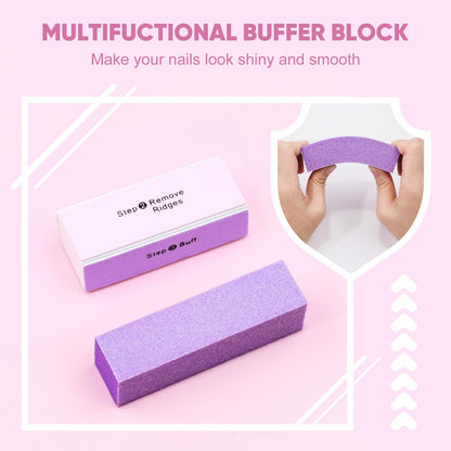 Nail Files and Nail Buffers, Subay 15Pcs Manicure Tools Kit Nail File Kit with 8pcs Nail Files, 3pcs Nail Buffer Blocks,Cuticle Nippers & Pusher Nail Brushes Nail Art Tool Kit for Home Salon