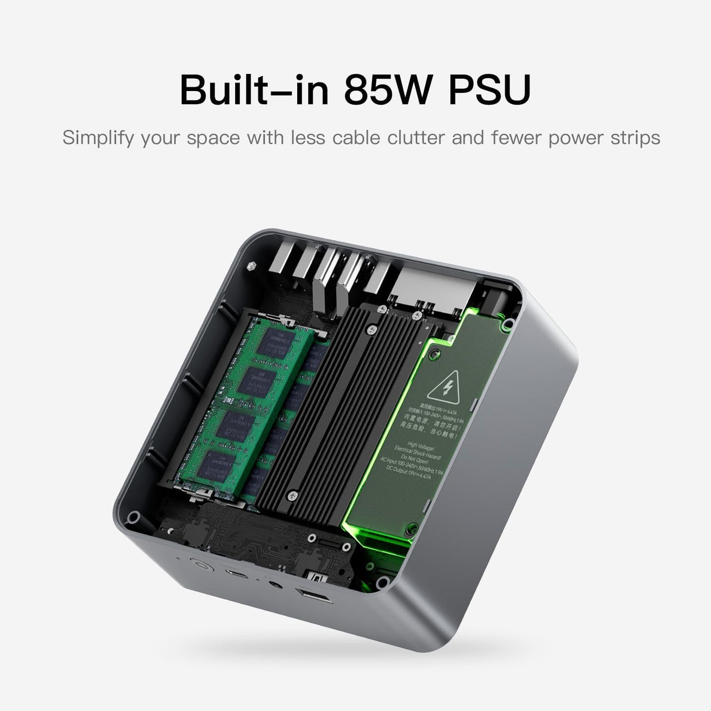 Beelink SER8 Mini PC, AMD Ryzen 7 8845HS(4nm, 8C/16T) up to 5.1GHz, Mini Computer 32GB DDR5 RAM 1TB M.2 NVME SSD, Desktop PC 4K@144Hz Triple Display, Mini Gaming Computer WiFi6/BT5.2/2.5Gbps/W-11 Pro