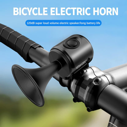 120dB Electric Bike Horn with Anti Theft Alarm, Small Loud Bike Bell Easy to Install, Waterproof Bicycle Horn Compatible for Mountain, Road Bike Cycling, Scooters and Adult's Bike