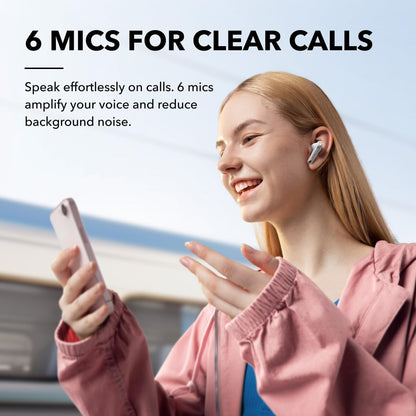 soundcore by Anker Liberty 4 NC Wireless Noise Cancelling Earbuds, 98.5% Noise Reduction, Adaptive Noise Cancelling to Ears and Environment, Hi-Res Sound, 50H Battery, Wireless Charging, Bluetooth 5.3
