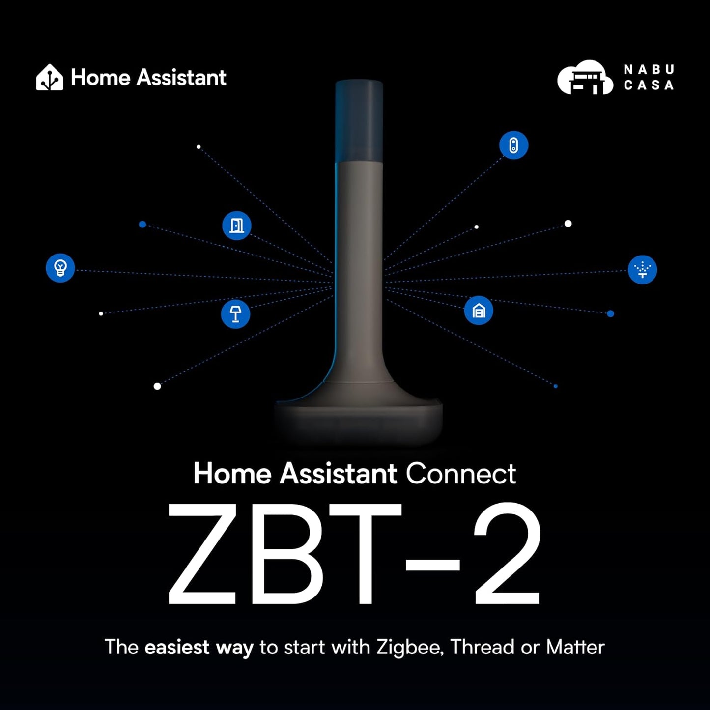 Home Assistant Zigbee Thread Hub Adapter – Smart Home Connectivity Dongle for Matter Devices, High-Performance Wireless Antenna, Plug-and-Play Setup - PuriLite