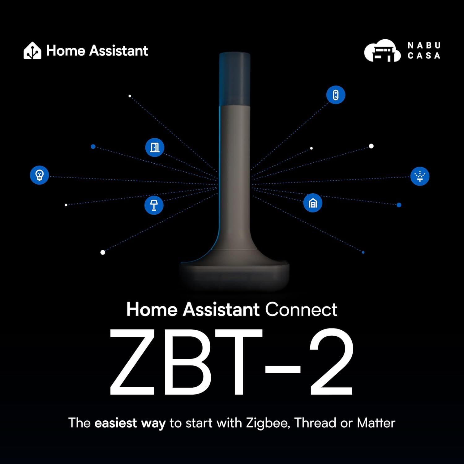 Home Assistant Zigbee Thread Hub Adapter – Smart Home Connectivity Dongle for Matter Devices, High-Performance Wireless Antenna, Plug-and-Play Setup - PuriLite