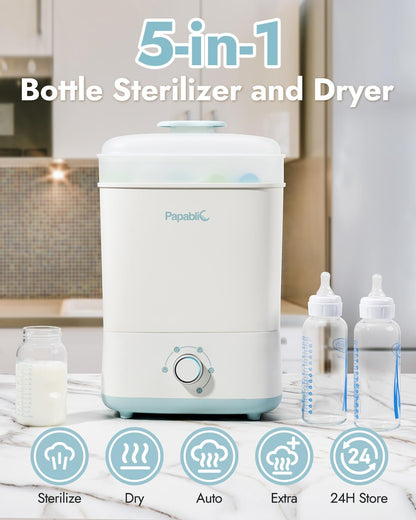 Papablic Baby Bottle Sterilizer and Dryer, 10 Bottles Large Capacity