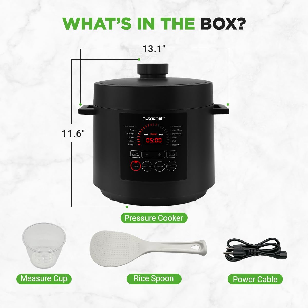 NutriChef Pressure Cooker 6 Quart Stainless Steel, Adjustable Time & Temperature, Multi Cooker for Rice, Yogurt & Meat, Fast Meal Prep