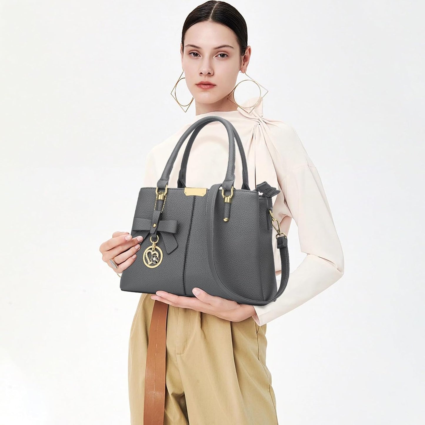 KKXIU Trendy Tote Bag for Women Lightweight Oxford Big Capacity Shoulder Purses and Handbags