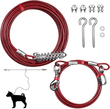 BV Pet Small Tie Out Cable for Dog up to 35 Pound, 25-Feet