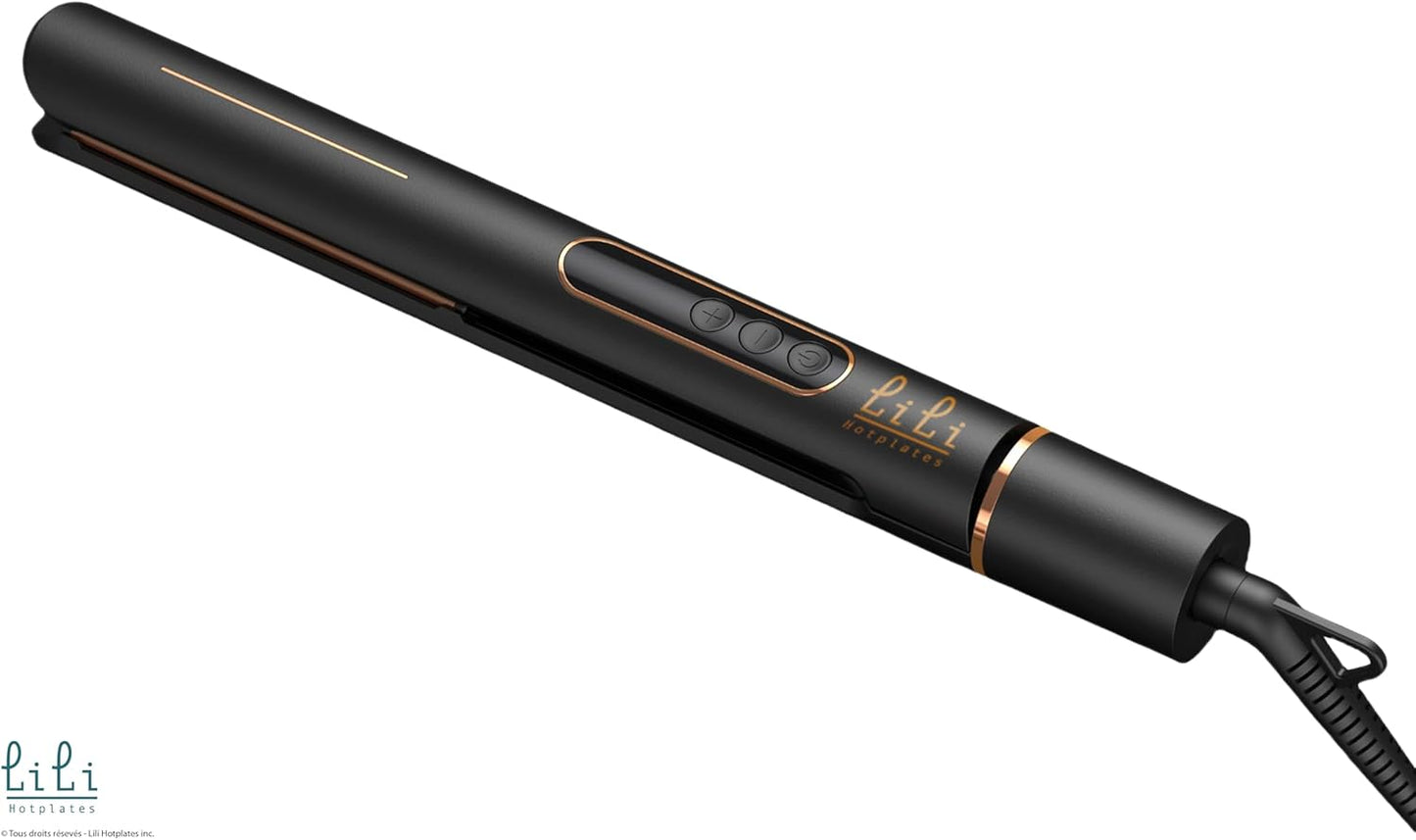 LILI HOTPLATES Professional Hair Straightener & Curler 2 in 1 | Tourmaline Ceramic Ionic Flat Iron and Curler for Waves, Curls and Straight Hair | 265-450°F with LCD Screen & Extra Long 3m Cord