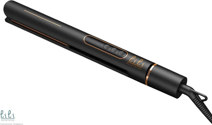 LILI HOTPLATES Professional Hair Straightener & Curler 2 in 1 | Tourmaline Ceramic Ionic Flat Iron and Curler for Waves, Curls and Straight Hair | 265-450°F with LCD Screen & Extra Long 3m Cord