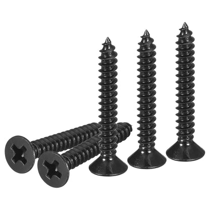 DTGN 100Pcs #6x1/2 Flat Head Wood Screws, 304 Stainless Steel Phillips Self Tapping Screws - Good for Woodworking, Furniture - Silver