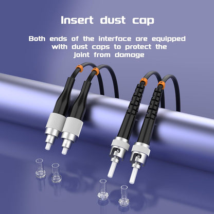 Buacoz 200 Meters LC to LC UPC Outdoor Armored Fiber Patch Cable, 9/125um Single Mode Duplex Fiber Optic Internet Cables, Jumper Optical Patch Cord, (200M/656ft), TPU Black