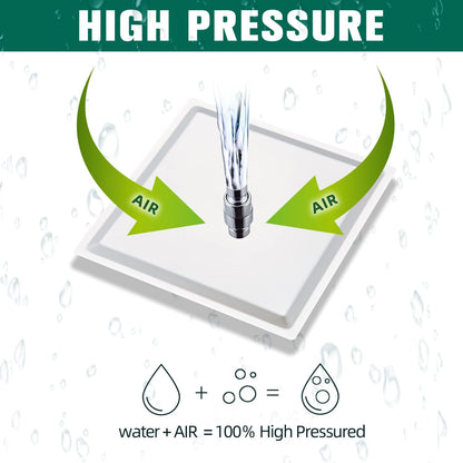 LCEVCGK Shower Faucet Set Complete Matte Black Shower System with 8 inch Square Rainfall Shower Head 3-Function Handheld Shower Waterfall Bathtub Spout Rain Shower Combo Set Bathroom Wall Mounted