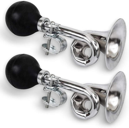Cozihom Bike Bugle Horn, Metal Squeeze Clown Bugle for Bicycle, Bicycle Bell, Universal, Fit for 22.2mm Handlebar, 2 Pack
