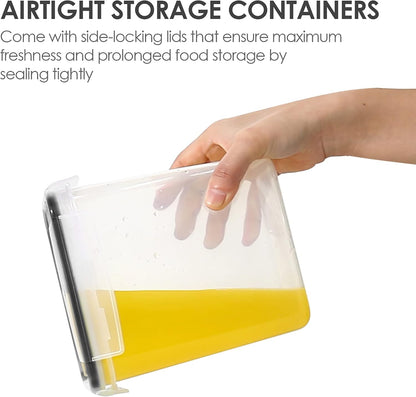 Vtopmart Extra Large Tall Airtight Food Storage Containers, 4 Pieces 6.5L Plastic Kitchen Pantry Storage Containers for Spaghetti, Flour and Baking Supplies - Include 24 Labels, Black
