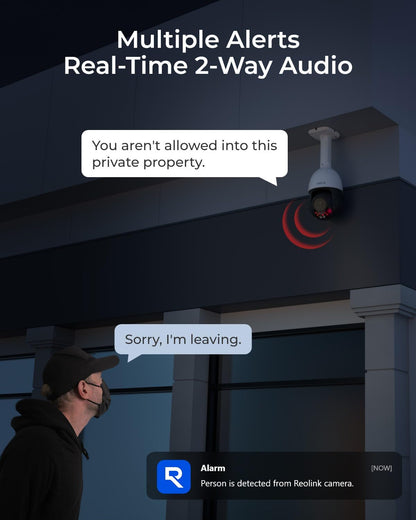 REOLINK Smart 4K/8MP UHD PTZ Dome Security Camera with16X Optical Zoom, Spotlights Color Night Vision, Person/Vehicle/Animal Detection, 2 Way Talk, 24/7 Recording, RLC-823S2