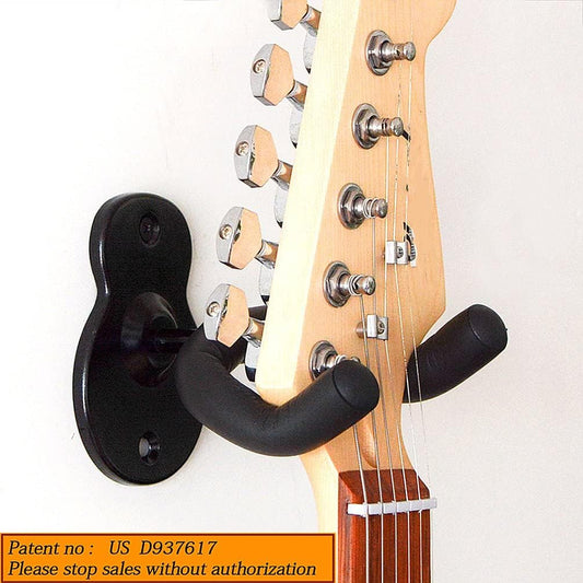 Sound Harbor Guitar Wall Mount Hanger – Heavy-Duty Metal Holder for Acoustic, Electric, Bass, and Other String Instruments, Black - PuriLite