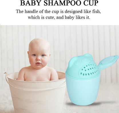 Baby Bath Rinse Cup, Detachable Baby Shampoo Rinser Kid Wash Hair Bathing Flusher for Baby Tub(Green)