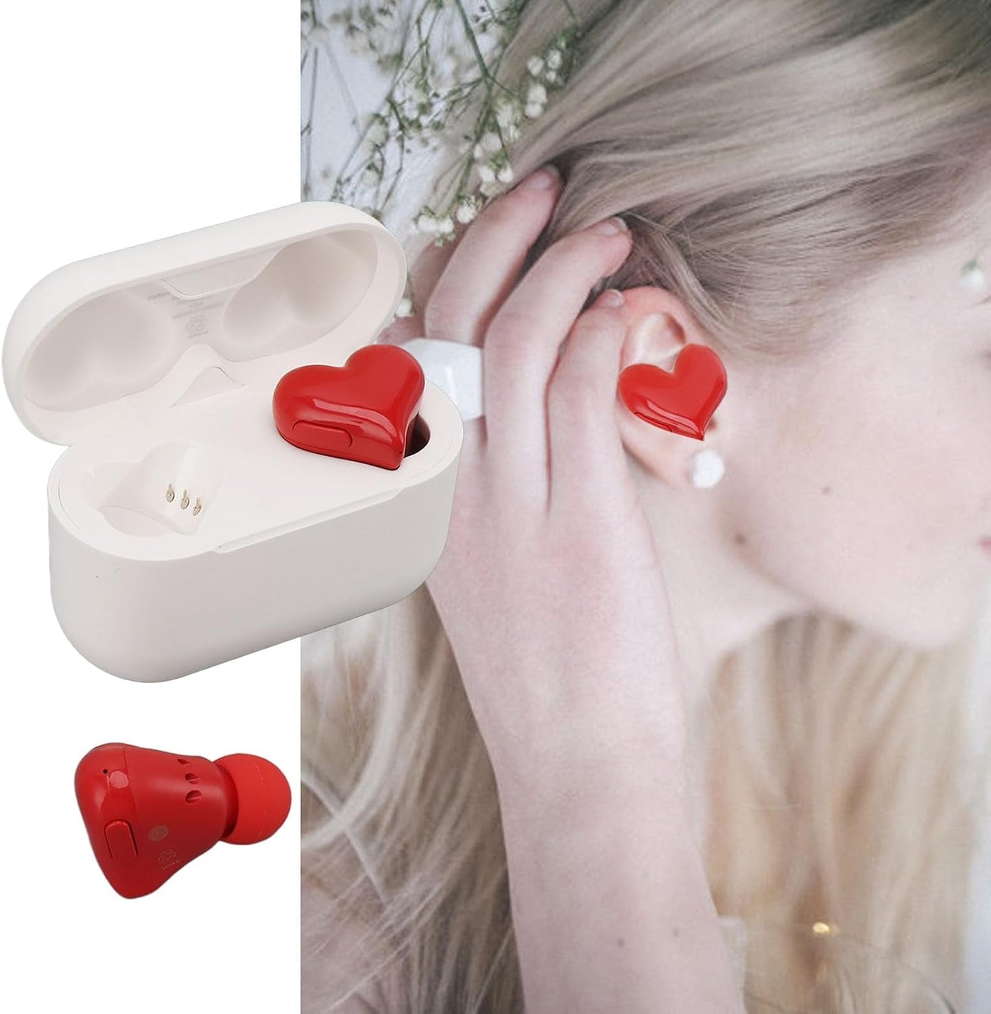 CHICIRIS Heart Shaped Wireless Earbuds, Noise Cancelling Headphones