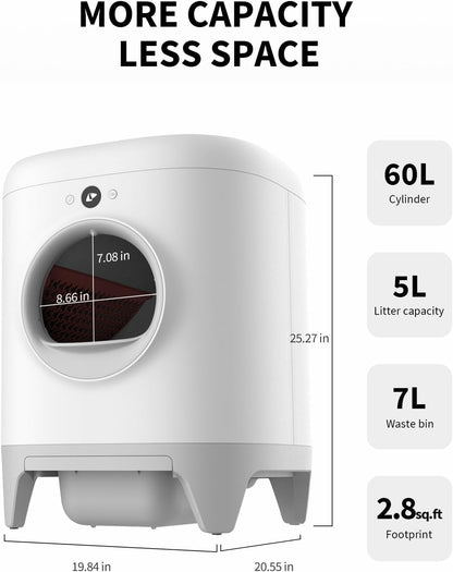 PETKIT Self Cleaning Cat Litter Box,Scooping Free and Automatic for Multiple Cats with Mat, xSecure Integrated Safety Protection, with N50 Odor Eliminator