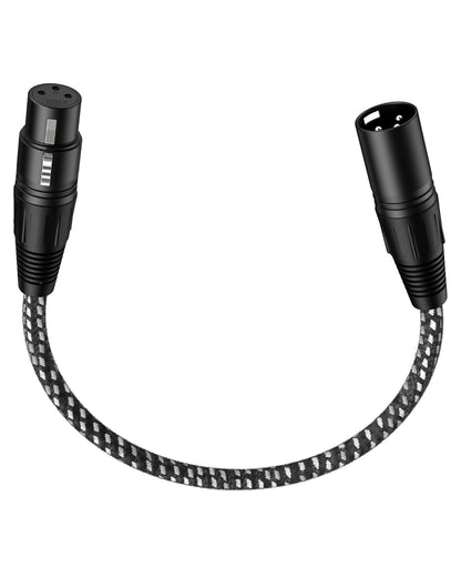 VANDESAIL XLR Cables 25ft 2 Pack, Durable Nylon Braided XLR Microphone Cable, Mic Cable, Shielded and Fully Balanced OFC Male to Female Cord for Recording Mixer Amplifie Speaker Black White