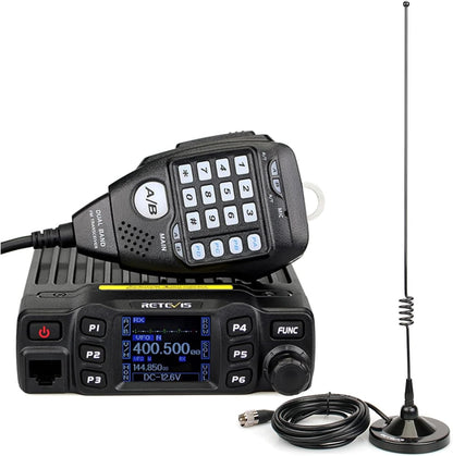 Retevis RT95 Mobile Ham Radio, Dual Band Two Way Radio Long Range, 200 Channels, 180 Rotatable LCD Display, Chirp, VOX, Mini Mobile Transceiver for Cars, Vehicle Driving