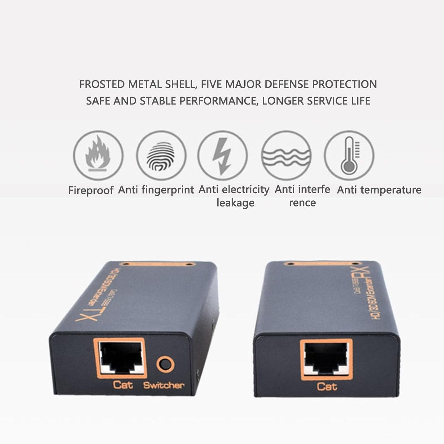 HD Multimedia Interface Extender, 1080P Full HD 60Hz 3D HD Video Extender with EDID Copy Function, Single Cat 6 7 5688 DC 5V Port, Video Output Device (US Plug)