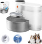 Cat Water Fountain Stainless Steel Cat Water Dispenser Wireless 3L/101oz Automatic Smart Pet Water Fountain Indoor