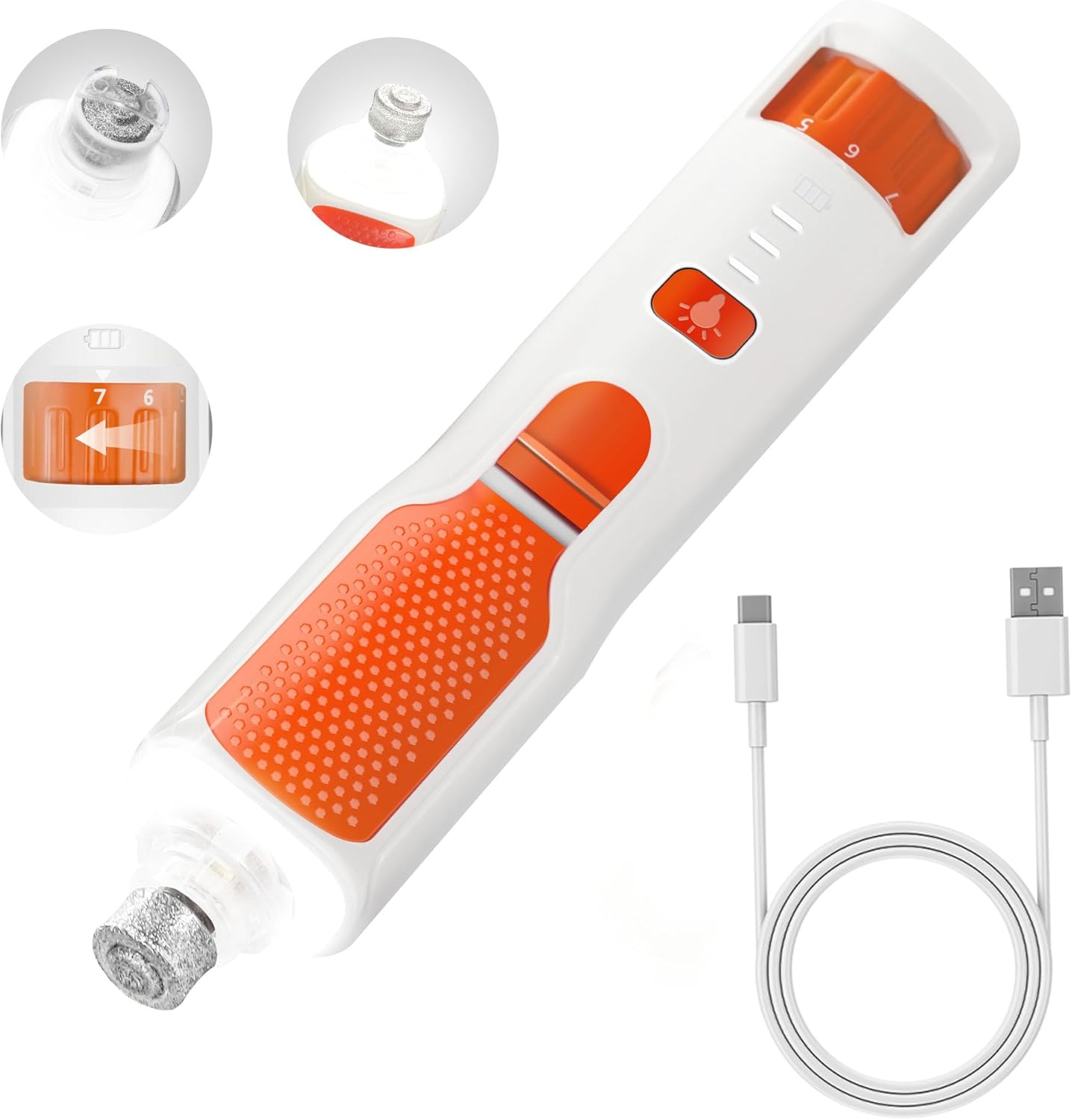 CATPICK 2-in-1 Cat Nail Clippers & Dog Nail Clippers Trimmers for Large Medium Small Dogs Cats Claw Trimmer Quick Sensor and Safety Guard USB Rechargeable with 2 LED Lights Dogs Nail Trimmer