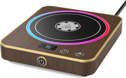 Coffee Mug Warmer, Mug Warmer for Desk with Temperature Display, Smart Mug Warmer with led Atmosphere Lights,3 Temperature Setting, 1-12Hrs Auto Shut Off,for Coffee Milk Tea Beverage