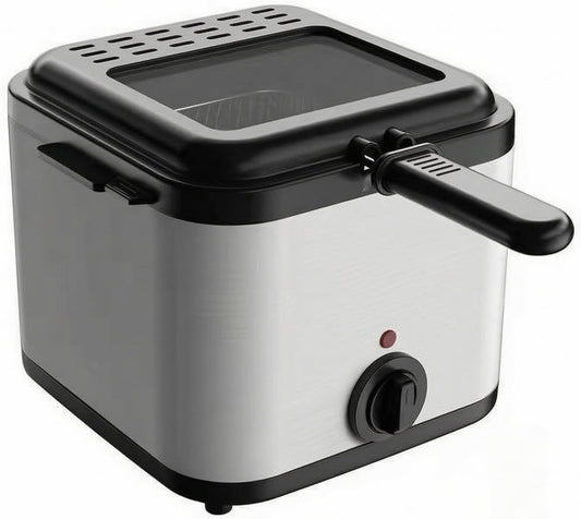 Countertop Electric Deep Fryer 1000W Kitchen Appliance Mechanical Controls for Small Kitchens