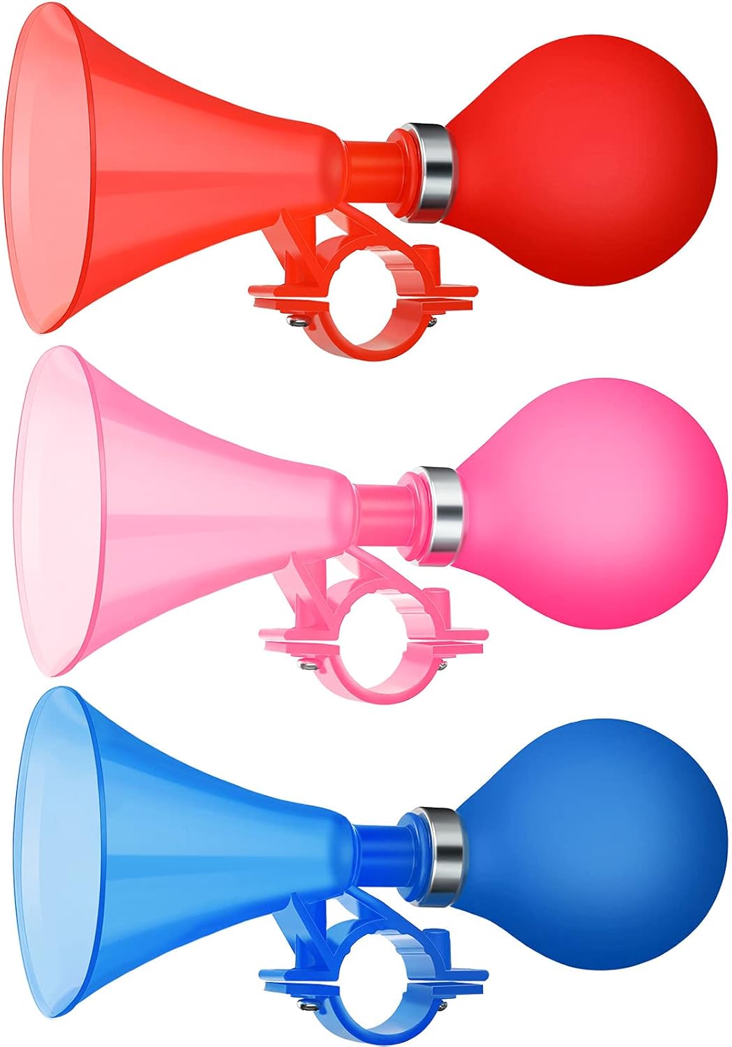 3 Pieces Children Bike Horns Air Squeeze Honking Horns Bicycle Horn Scooter Horn Plastic Bicycle Horns for Children's Scooter Bikes Kids Bicycles Boys and Girls